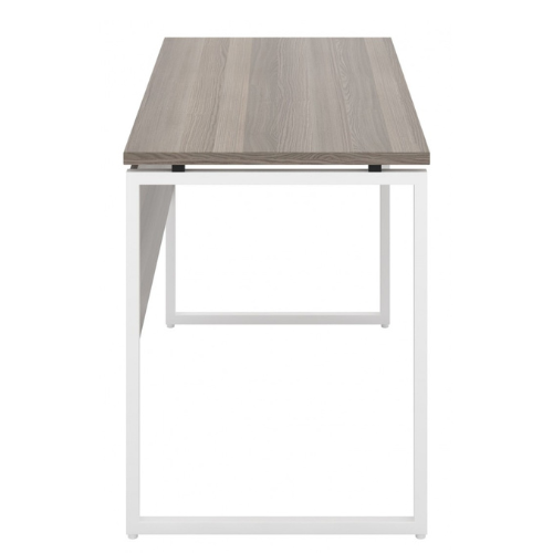 Camden Minimalist Desk with Grey Oak Top and White Square Metal Frame Additional Image 6